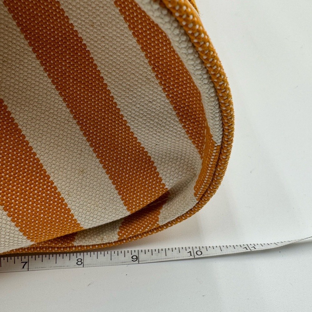 Hermes-Authentic- Yellow  / White Stripe Cannes Tote Bag  with Pouch - Picture 8 of 14